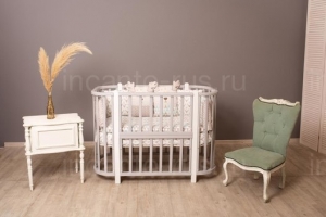 NU Кроватка детская Incanto Nuvola 3 в 1 цвет серый/белый 